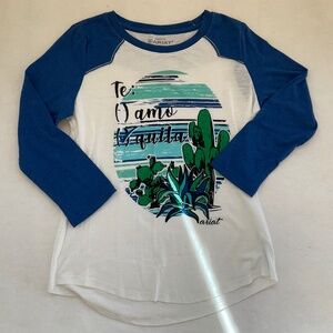 ARIAT WOMENS WESTERN COWGIRL GRAPHIC PRINT RAGLAN SLEEVE T SHIRT SIZE SMALL EUC